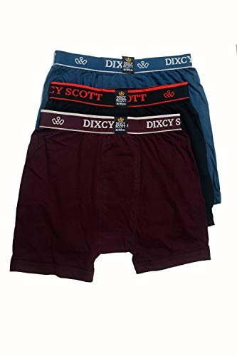 Image of Dixcy Scott Cross Trunk | Long Leg Trunks for Men | 100% Combed Cotton | Soft, Sweat-Absorbent Waistband | C-Open Front Men's Underwear | Self-Hem Leg Grip Innerwear for Man | Pack of 3