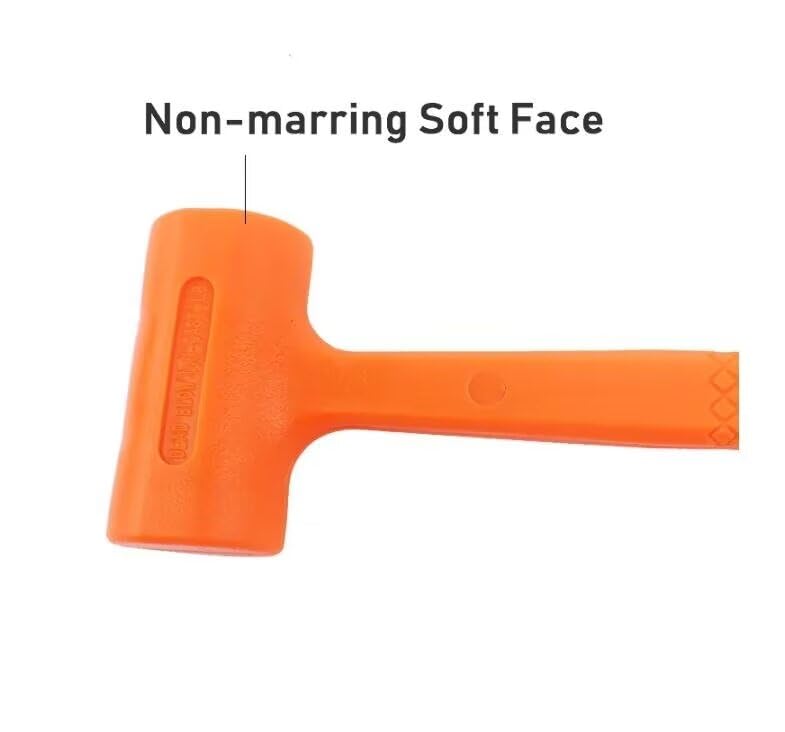 1 maillet de 0,2 à 1,8 kg en caoutchouc souple orange pour marteau Unicast en caoutchouc inélastique de montage marteau outils à main