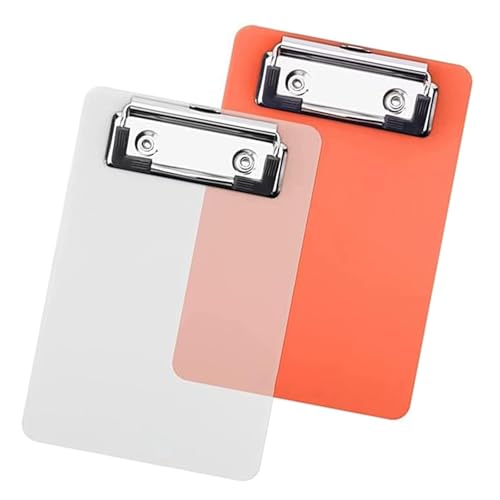 Meltryllis クリップボード ストレート小型ファイルフォルダー (2 パック) ミニフォルダー ミニサイズ 10x15cm 仕事に最適 メモ帳用 書類整理 伝票バインダー 軽量 携帯便利 メモ帳 保管 領収書 会計票整理 伝票バインダー (オレンジ