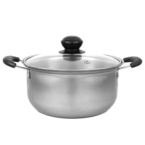 Garneck Pentola In Acciaio Inox 5 Litri Con Coperchio - Pentola Per Pasta Antiaderente - Ideale Per Zuppe e Cotture Lente Dimensioni 24X24cm Perfetta Per Ogni Cucina