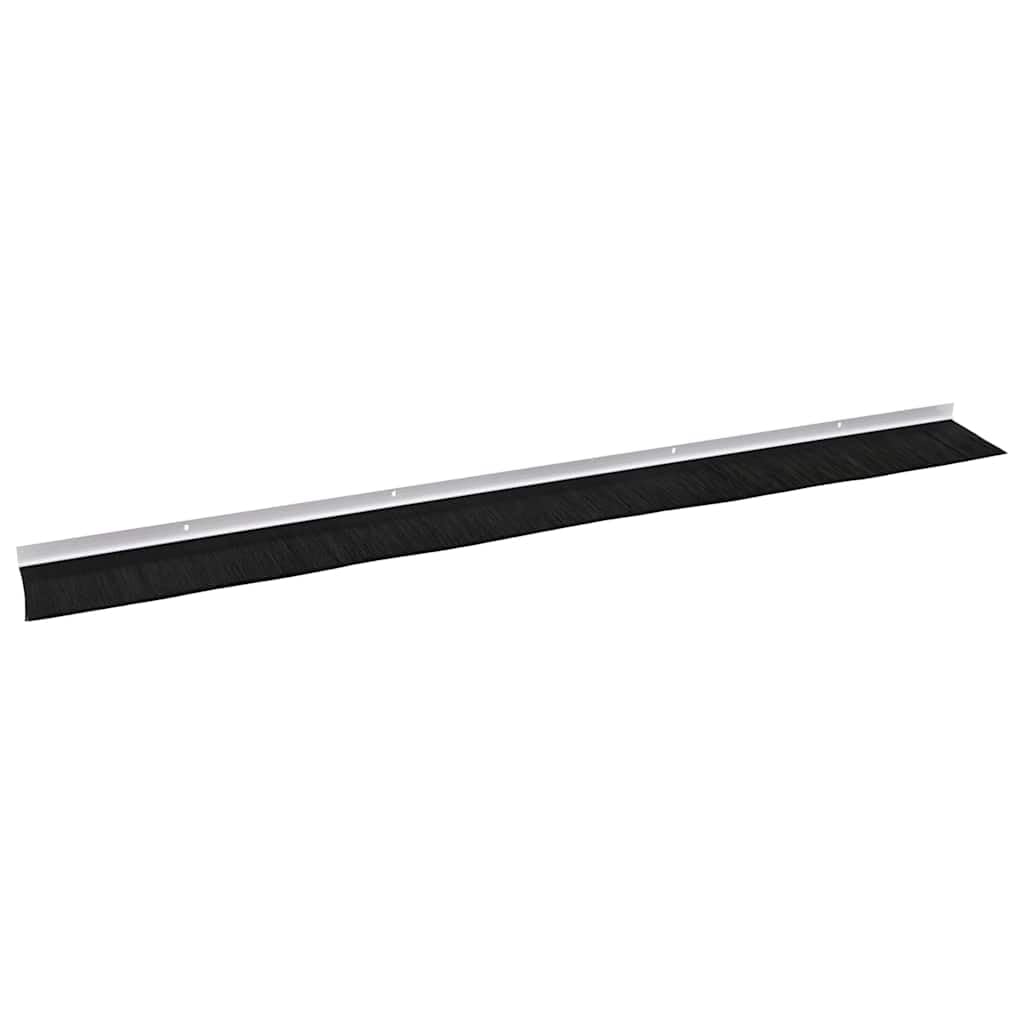 Nakładane uszczelki szczotkowe do drzwi, zestaw 6 sztuk, białe, 100 cm, ze stopu aluminium z nylonowym włosiem, wysokość szczotki 7 cm, do drzwi pokojowych i wewnętrznych drzwi, redukuje