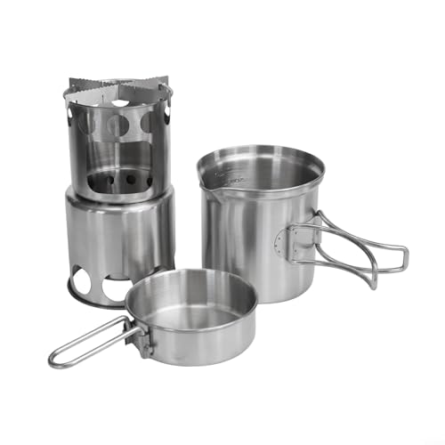 Estufa ligera de acero inoxidable para mochileros y olla de cocina 3