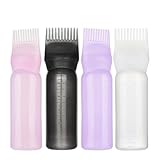 TOYANDONA 4 Stück Pack Haarfärbeflaschen mit Ansatzkamm 160 ml Nachfüllbare Applikatorflaschen aus Robustem Material für Friseure und Haarstylisten Präzise Dosierung für Gleichmäßiges