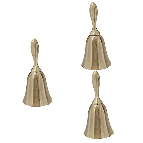 Operitacx 3 Pièces sonnette cloche de restaurant manuelle cloches pour l'artisanat clochette de table cloche de table cloche de service cloche à vaisselle d'hôtel vintage de zinc