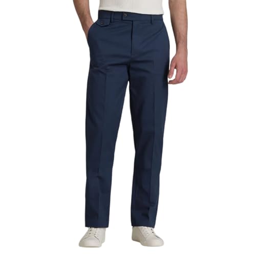 Pantalon de costume pour homme uni avec boutonnière style décontracté
