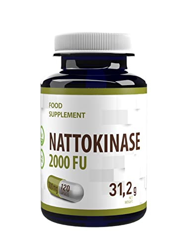 Nattokinase 120 Vegan Kapseln mit je 100 mg (20.000 FU/g) Laborgeprüft, Hochdosiert, Nicht GVO