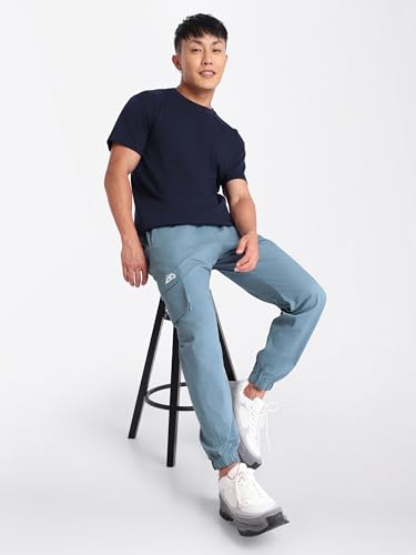 Image of Beyoung Cotton Solid Elastic with Drawstring Cargo Joggers for Men | Regular Fit | 2 Spacious Pockets | Smooth Texture