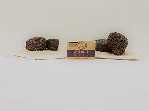 ALEPEO | Jabón de Alepo | Jabón con forma de lavanda | Con laurel y aceite de oliva para el cuerpo y el pelo | 100% vegetariano, hecho a mano, sin aceite de palma, sin plástico
