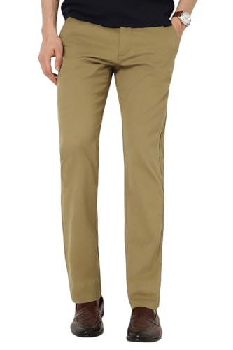 Image of Peter England Men's Slim Fit Mid Rise Premium Casual Trouser Chinos