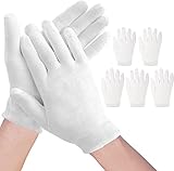 ZXFUTURE 32 Pcs（16pairs） White Cotton Gloves for Dry Hands Moisturizing Gloves Overnight Eczema...