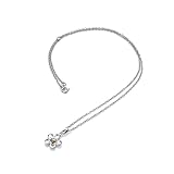 Hot Diamonds Forget Me Not Silver and Diamond Pendant Necklace | 925 Sterling Silver & Rose Gold Floral Necklace with Hand Set Real Diamond | Luxury Gift Wrap Included