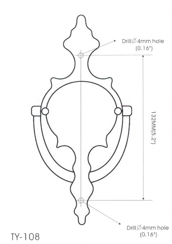 Aldaba de puerta de latón macizo QCAA de 7-3/4 pulgadas en bronce veneciano 5