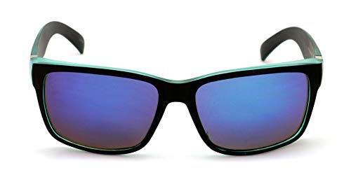 V.W.E. Large Men Mirror Sunglasses Matte Black 150mm - Wide Fitment.2