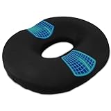 WQDD STANPET Orthopädisches Sitzkissen Rund aus Memory-Schaum – Druckentlastendes Donut Sitzkissen für Büro, Auto & Rollstuhl, ergonomisch, atmungsaktiv