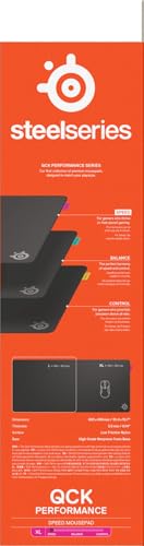 SteelSeries tapis de souris gaming QcK XL Performance Speed - Densité élevée pour une glisse fluide - Bords cousus à profil bas - Base antidérapante en néoprène - Taille 900 x 400 mm - FPS, MOBAs, RTS
