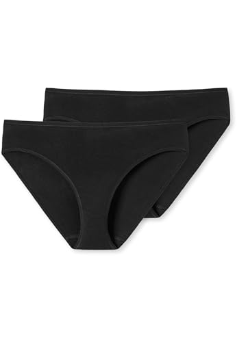 Slip 95/5 Schiesser femme noir en coton extensible de qualité