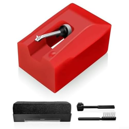 ATN95E Stylus Reemplazo para reproductor de discos AT-LP120-USB, compatible con AT93 AT95 AT3400 Series, soporta 16 33 1/3 45 RPM (rojo)