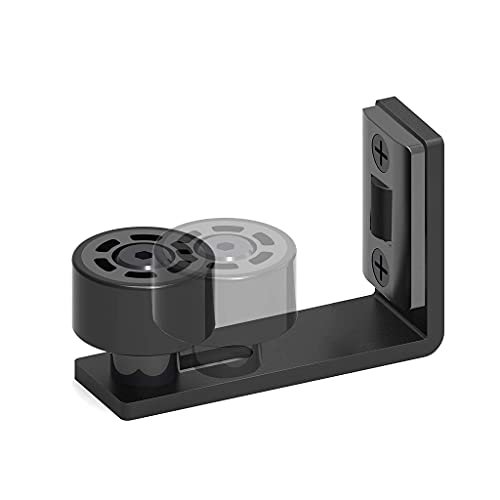 CCJH Sliding Barn Door Floor Guide Adjustable Wall Mounted Bottom Double Rollers Guide Black 1pcs