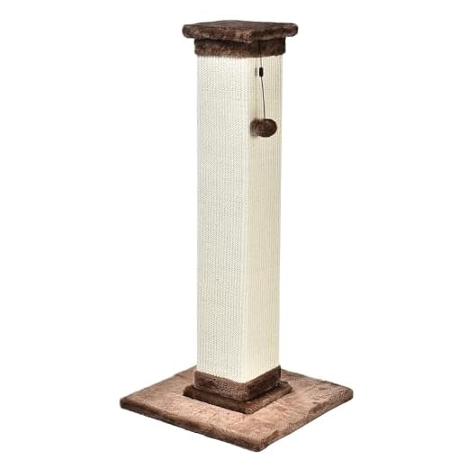 Amazon Basics Krabpaal voor katten, hoogwaardig, groot, hoog, 40 x 40 x 90 cm (L x B x H), bruin tapijt