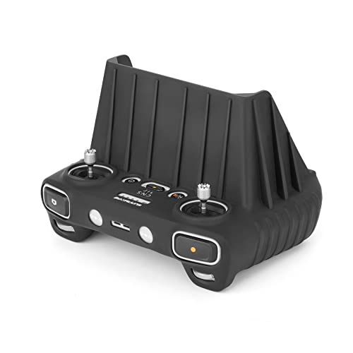 Hensych 2 In1 External Silicone Cover with Sunhood for MINI 3 Pro RC Smart Controller,Scratch Proof Protective Case Anti Collision Case with Sunshade,Black