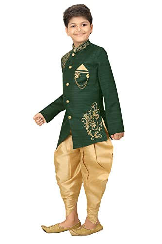 Image of AHHAAAA Kids Ethnic Silk Blend Sherwani /Indo Western and Dhoti Pant For Boys