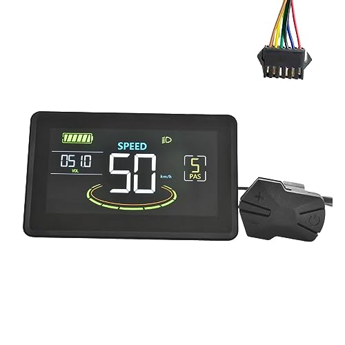Blaiueng H6C 電動自転車 LCD ディスプレイ メーター 24V-60V E スクーター LCD パネル カラー スクリーン USB UART 付き電動自転車部品用 (SM 6PIN)