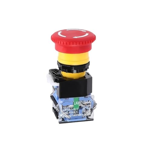 Bouton d'arrêt d'urgence LA38-11ZS rotatif autobloquant de 22mm avec point argenté