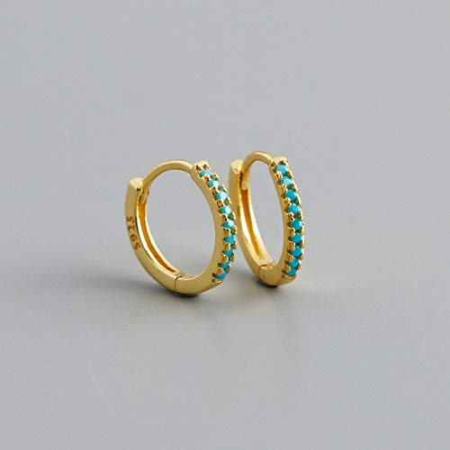 Boucle d'oreille réelle Turquoise anti-allergique pour lobes sensibles