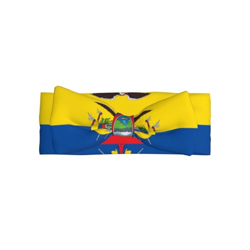 Flag of Ecuador Picture Baby Bow Headband - Delicate Hair Accessories for Newborns, Infants, Toddlers - Skin-friendly Hairband