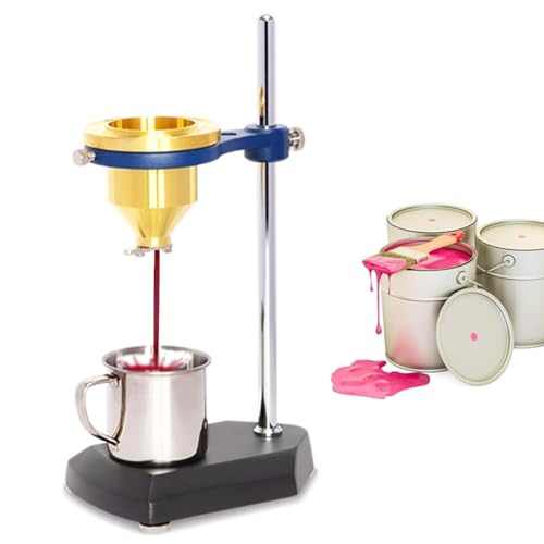Coppa di viscosità per rivestimento, tazza ad immersione in ottone da 100 mI con foro di scarico da 4 mm, corpo in rame puro regolabile in altezza per vernice, vernice, lacca e inchiostri