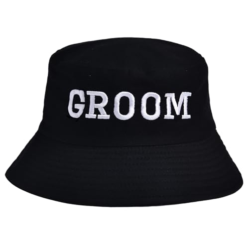Groom Bucket Hat for Bachelor Party Embroidered Sun Hat Bachelor Decorations Groom to be Gift Black