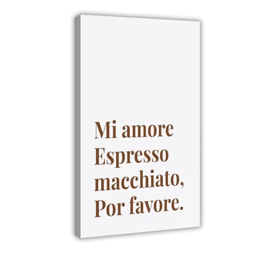YFET Honey, Please Give Me A Macchiato Espresso Canvas Art Quotes Posters Images Dormitory Living Room Bedroom Office Decoration Wall Painting Frame 20x30inch