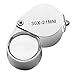 QiCheng&LYS Jeweler Pocket Loupe Magnifier, 30X Glass Lens Magnifying Glass for Jewelry, Coins, Stamps,Antiques and More (Silver)…