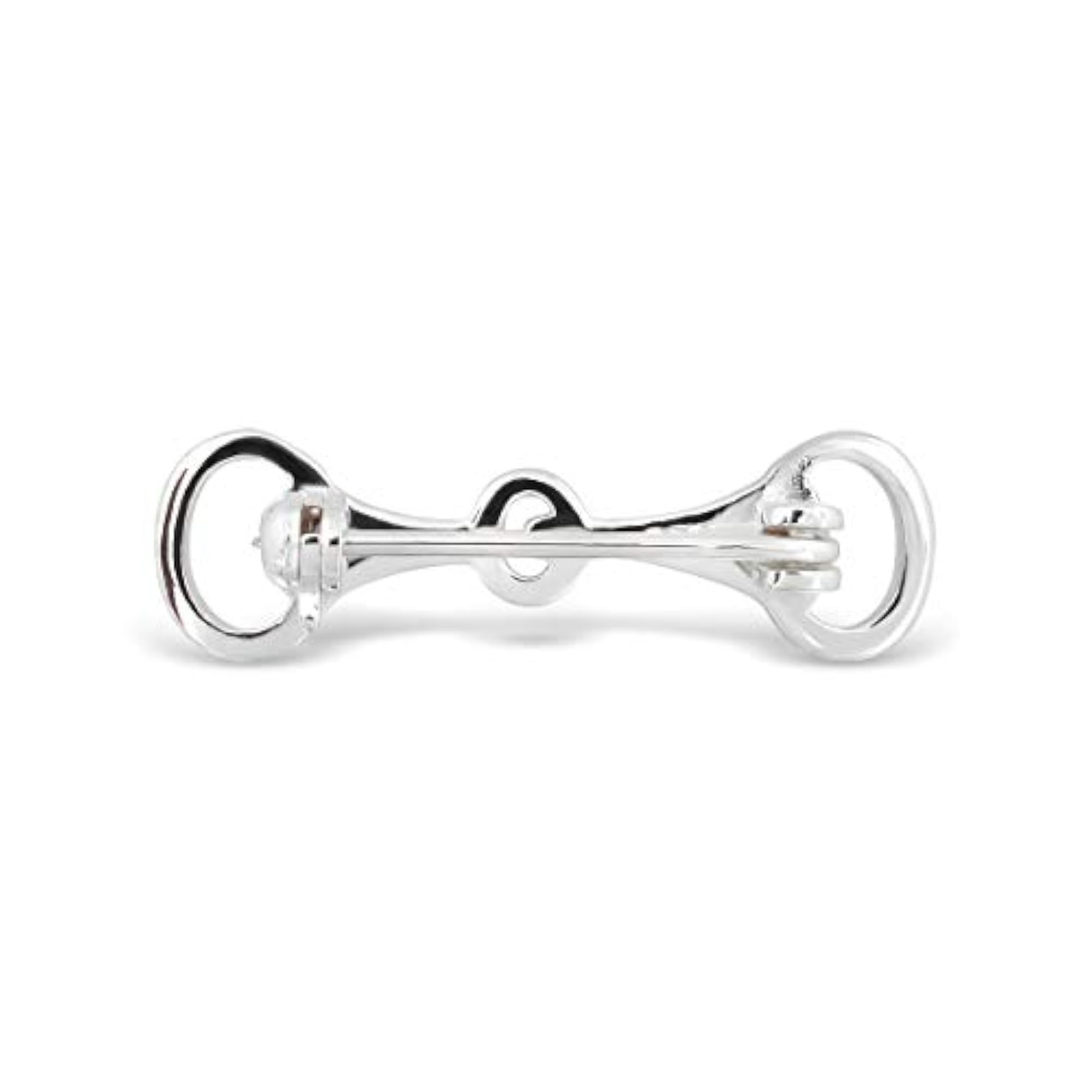 925 Sterling Silver Double Horse Bit Brooch Pin, Elegant Gift