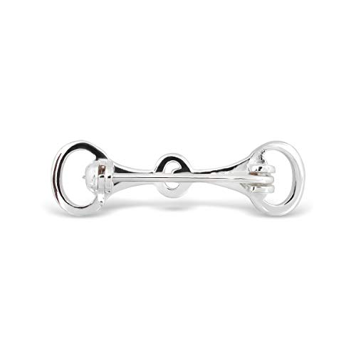 Image of WithLoveSilver 925 Sterling Silver Double Horse bit Horse Brooch Pin