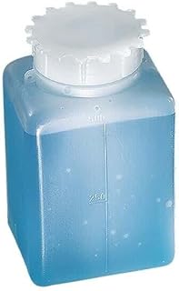 Cole-Parmer Essentials Graduated Square HDPE Wide-Mouth Bottle, 2000 mL; 6/Pk