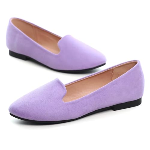 Image of Dear Time Women's Casual Loafers Flats Comfortable Round Toe Dress Shoes Slip On Ballet Flats for Women Work Office Shoes