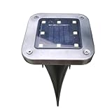 WOONEKY 2Pcs 8-LED Solar Waterproof Buried Ground Lights Outdoor Garden Landscape Lighting Tool Silver