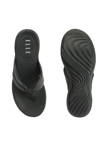 Image of ELLE womens El-st-wn-46 Black Wedge Sandal