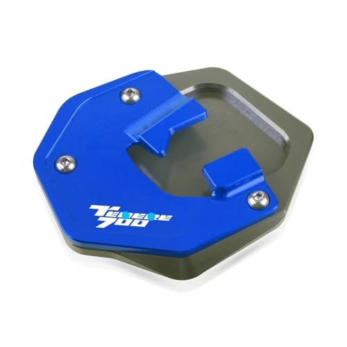 Extension béquille latérale Tenere 700 en aluminium CNC bleu durable