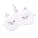 FORLADY masque de sommeil dames licorne masque en peluche dessin animé ombrelle parasol ombre à paupières enfants adultes en peluche (Licorne-blanc)