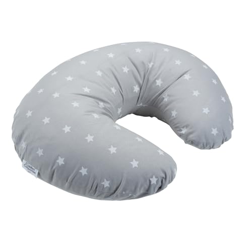Cuddles Collection Nursing Pillow - White Stars on Grey