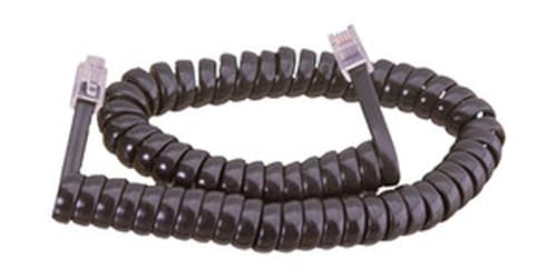 WatioWave Cable telefónico rizado 4 conductores, color negro, ideal para conexiones de voz y datos en sistemas telefónicos.