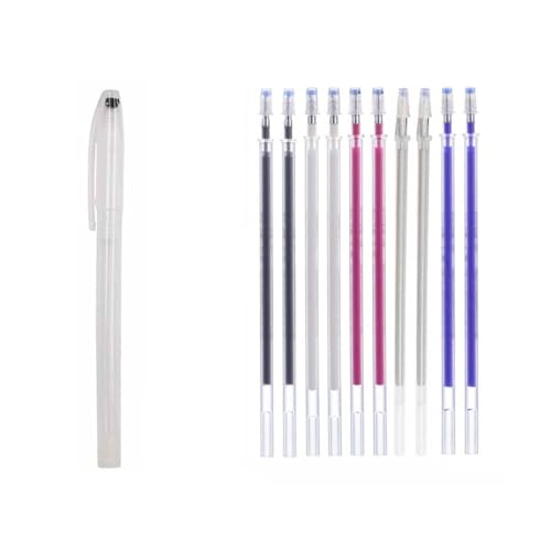 Kiuiom Rotuladores de Tela, Borrables Marcador Costura, Bolígrafos Borrables por Calor, 1PC Bolígrafos Térmicos con 9 Recambios para Rotulador Textil