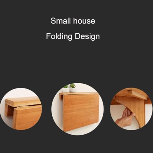 Heavy Duty Solid Wood Folding Table Wall Mounted Workbench with Smooth Rounded Corners Space Saving Dining & Work Table Compact Folding Design for JYDSll Spaces