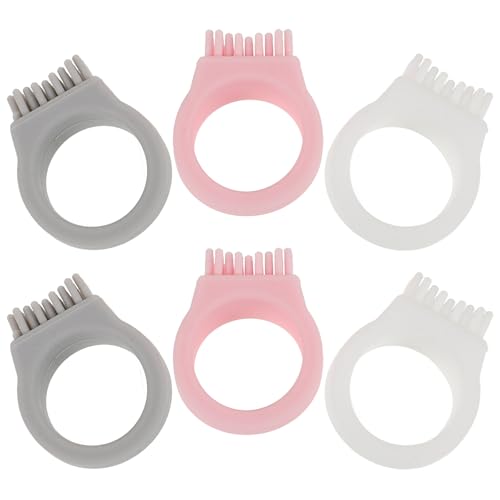 Vaguelly 6pcs Portable Ring Toothbrushes with Wear-Resistant Silicone, Small Travel Toothbrushes for Hiking and Outdoor Oral Care