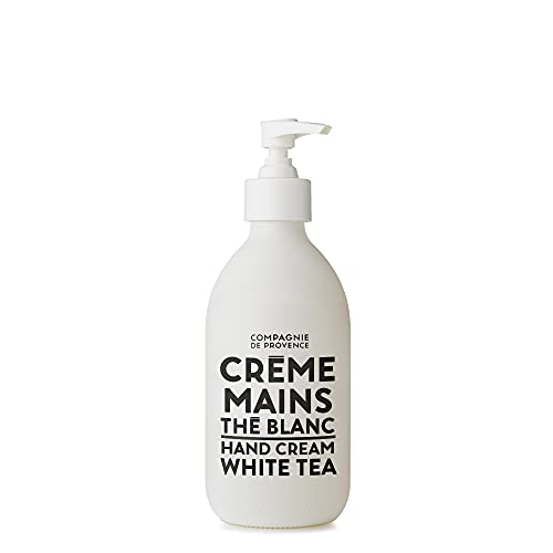 Compagnie de Provence Luxury Hand Cream - White Tea - 10 Fl Oz Glass Pump Bottle