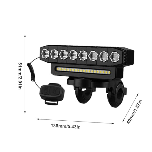 Luz Delantera para Montar en Bicicleta de Noche, Potente Faro Delantero para Bicicleta - Luz Delantera LED Recargable para Faros Delanteros de Bicicleta | Suministros de Ciclo de Linterna de Ciclismo - imagen 5
