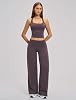 Conjunto de entrenamiento de mujer de 2 piezas con top sin mangas de espalda racer y pantalones de yoga de pierna ancha 4