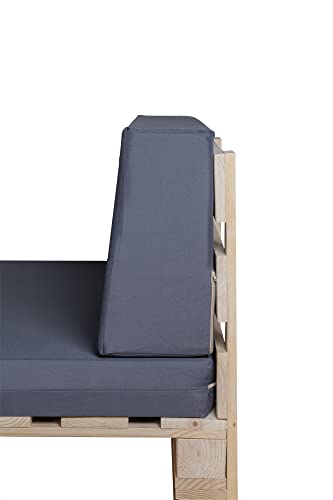 Cojines de Tejido Impermeable para Sofa de Palets (Gris, 120x60cm, Asiento + Respaldo) - imagen 3